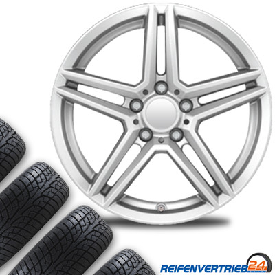 4x Alu Ganzjahresreifen Kompletträder für Mercedes GLE Reifen 235/65R17 Conti