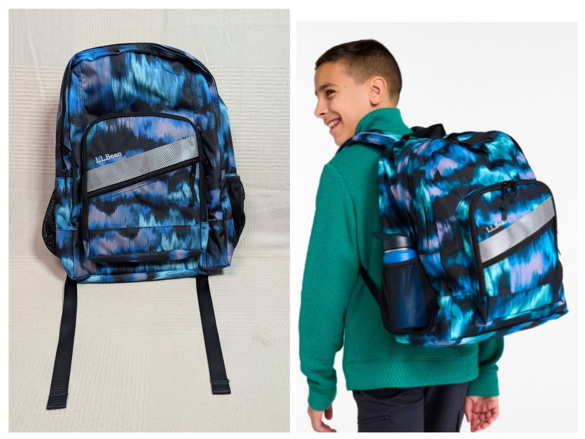 LL Bean Deluxe Backpack Aurora Blue Univ School 37L & Laptop 