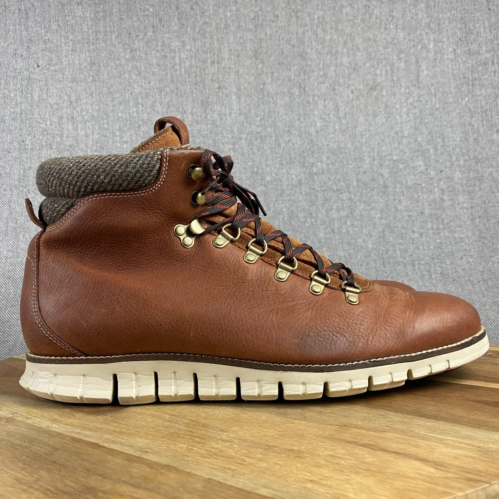 Cole Haan Zerogrand Hiker ii Boots Mens 13 M Brown Leather British Hiker Shoe