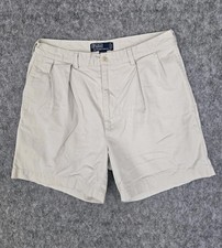 Vintage Polo Ralph Lauren Andrew Short Mens 34 Beige Pleated Chino Casual Prep