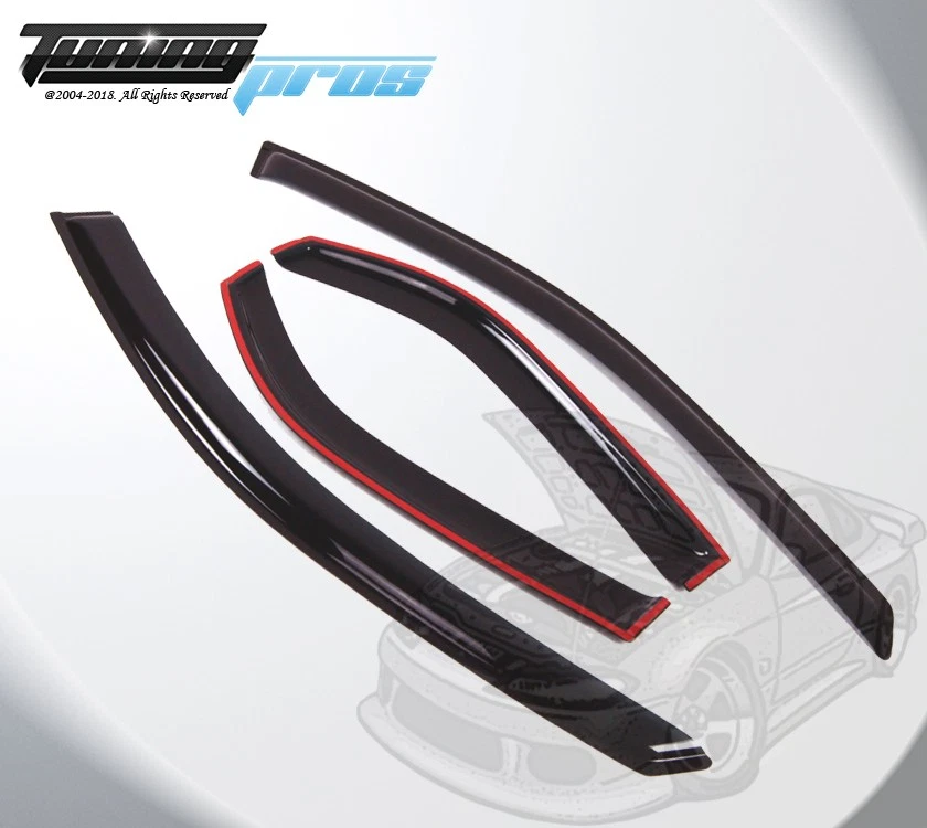 Juego de 4 viseras protectoras de lluvia para ventana canal de humo para Cadillac CTS 2003-2007 Foto 3 de 4