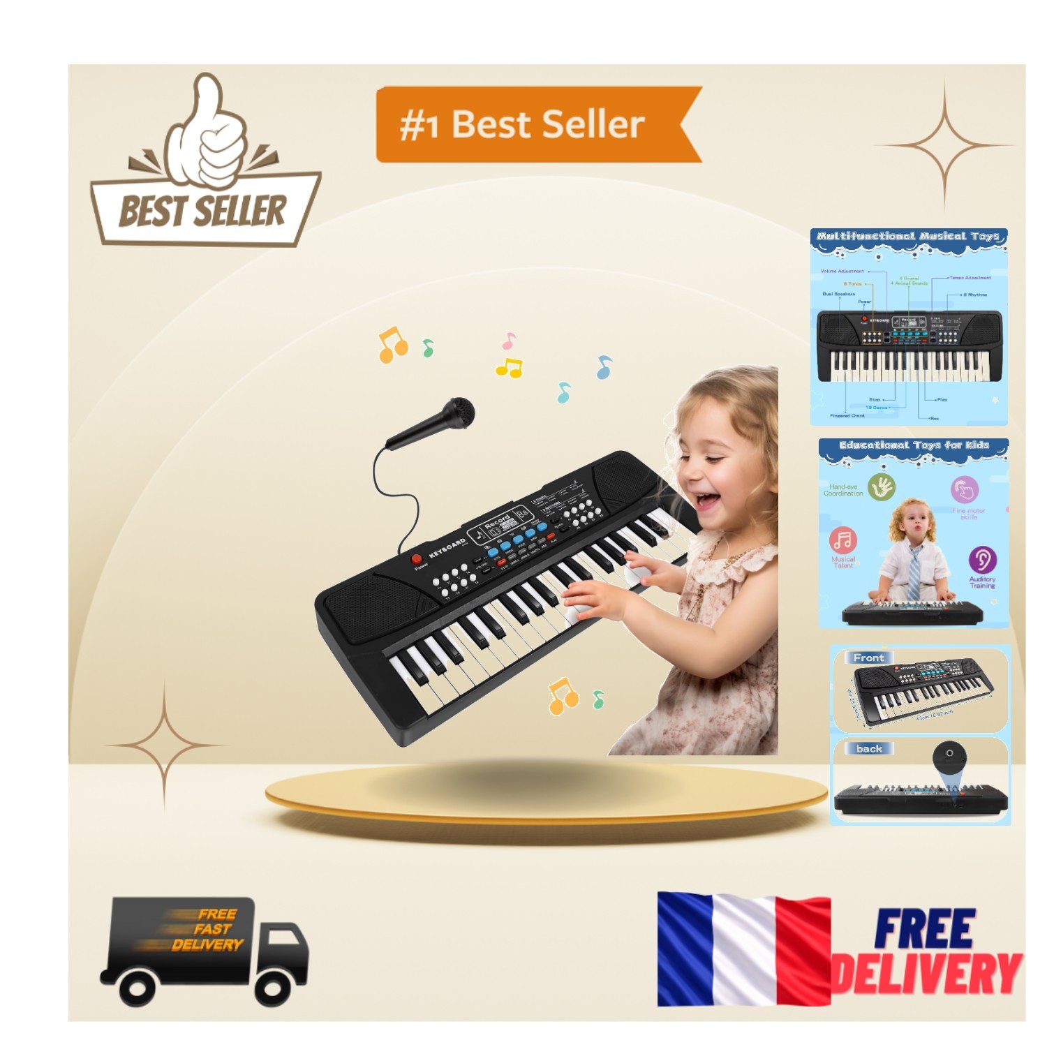 Piano Shayson 37 Touches : Jouet Musical Éducatif pour les Après-midis Pluvieux en Famille