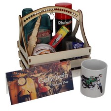 Produktbild - Präsentkorb für Simson S51 Fahrer | Perfektes Geschenk für Moped-Liebhaber