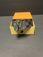 Louis Vuitton Belt Men  s Premium Leather Belt Black/Gold