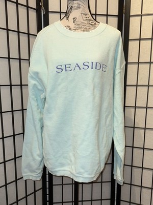 The Seaside Style Sweatshirt Small Aqua SEASIDE Logo Pullover Beach