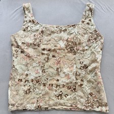 Y2K Lace Tank Top XL Floral Fairy Coquette Whimsical Layer Romantic Ethereal