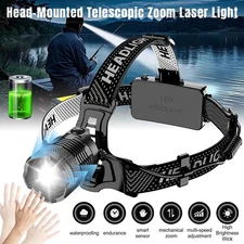 25000LM LED Headlamp Rechargeable Headlight Zoomable Head Torch Lamp Flashlight