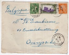 FRANCE TUNISIA, 1925, COVER TO BELGIUM, CARTHAGO CANCEL