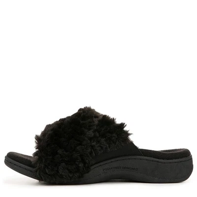 Acogedoras pantuflas Vionic Relax II negras de piel sintética para mujer talla 7 de piel de oveja” - Imagen 1 de 4