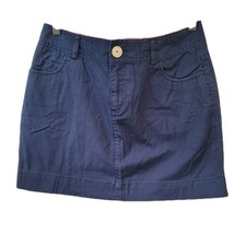 Vineyard Vines Cotton Blend Women's Mini Skirt Stretch Pockets 6 Navy Preppy