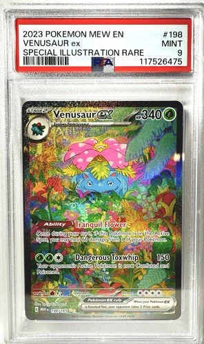 Venusaur EX 151 Pokemon Card 198/165 Special Illustration Rare PSA 9 Mint