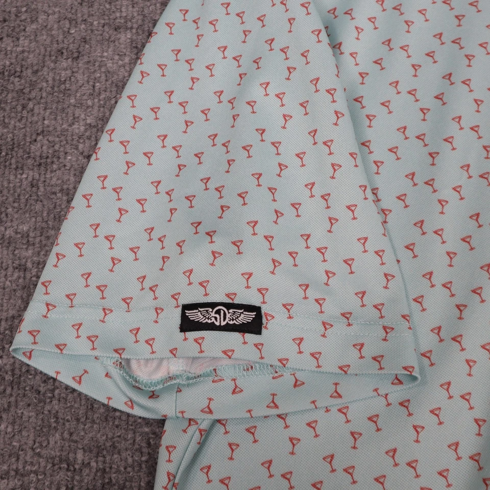 Polo de golf Pelican Hill recto Martini estampado AOP rendimiento para hombre mediano Foto 3 de 4