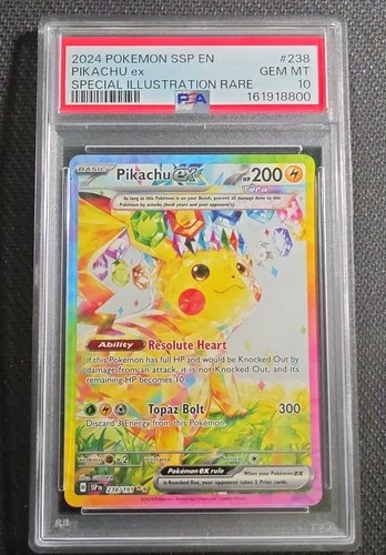 Pikachu ex 238/191 Sv08: Surging Sparks Holo PSA 10