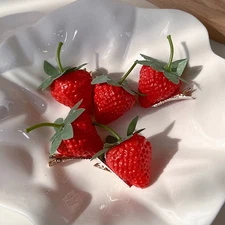 Honey Peach Pepper Duckbill Clip Barrettes Simulation Fruit Hair Clip Kawa G