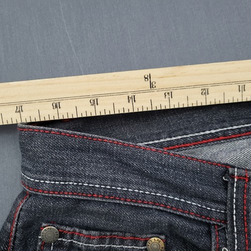 Pantaloncini Red Ape uomo 36 bermuda larghi vita media 12,5" cuciture interne hip hop denim nero * - Foto 5 di 12