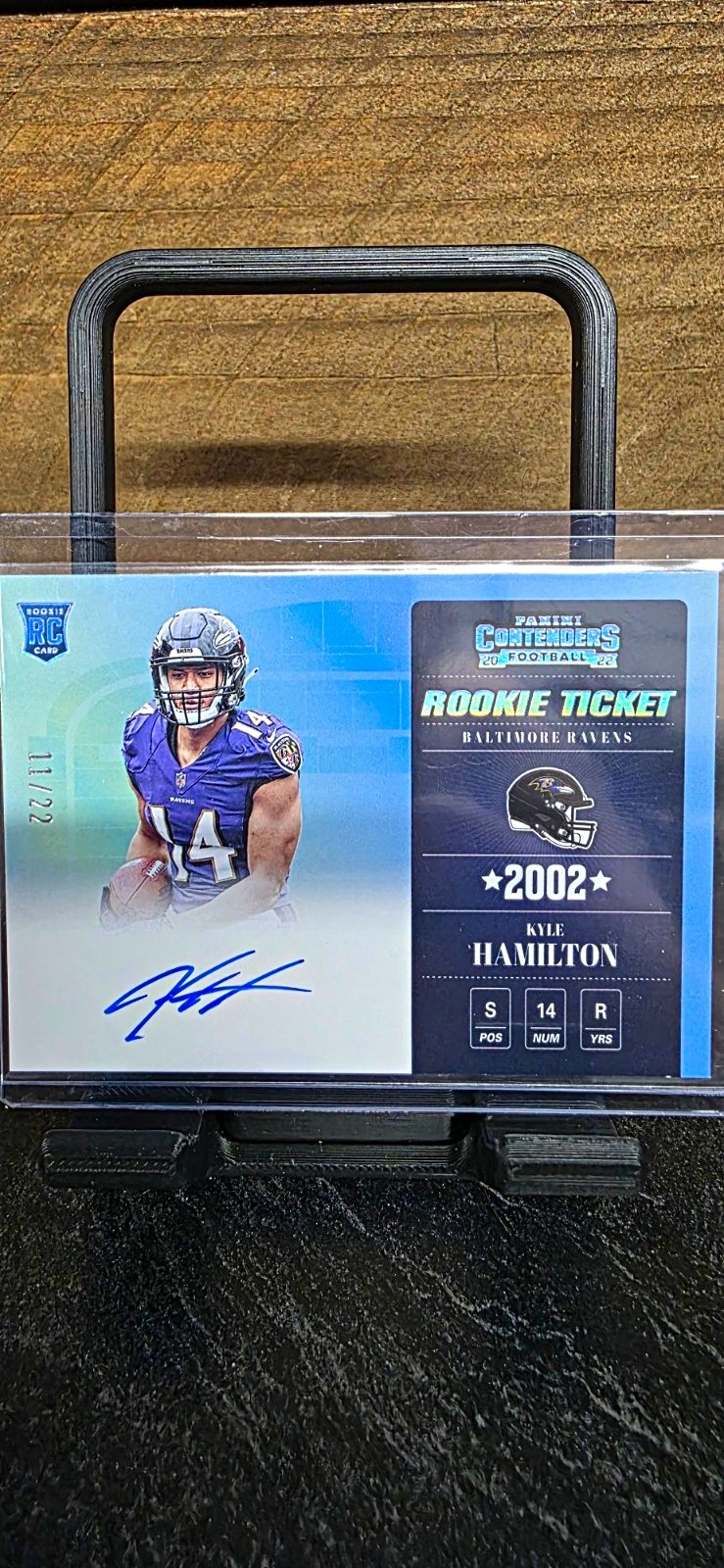 2022 Panini Contenders Kyle Hamilton 2002 Rookie Ticket Auto /22 RC Ravens