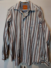 Tommy Bahama Mens Large Dress Shirt Stripe Accent Button Down Long Sleeve