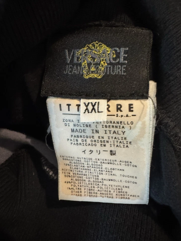 Top Versace Jeans Alta Costura XXL Vintage Y2K Cuello Alto Manga Larga Azul Hecho en Italia Foto 4 de 4