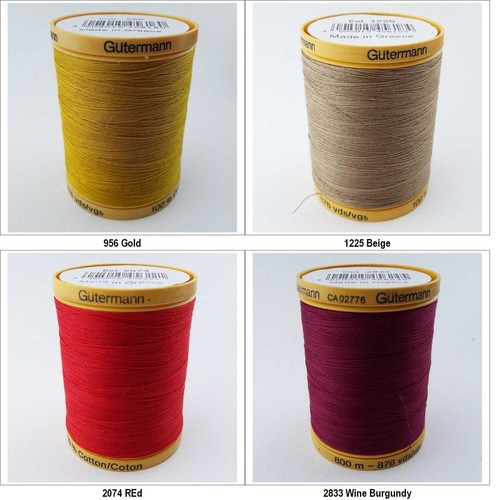 Gutermann Pure COTTON Thread 800 Metres Reels Machine Hand Sewing 17 Colour 950D - Picture 3 of 26
