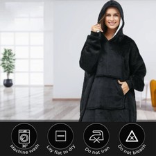 Sherpa Oversized Blanket Hoodie Fleece Reversible Sweatshirt Giant Comfy Hooded