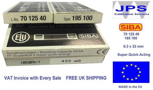 SIBA Fuse 70 125 40 6.3x32mm Very Quick Acting -Pick A Rating- FF 500-700V x5/10 - Picture 16 of 50