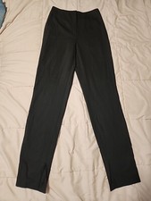 Escada Women's Black Pants W/Belt In Back  Silver Trim Down The Sides Size 36