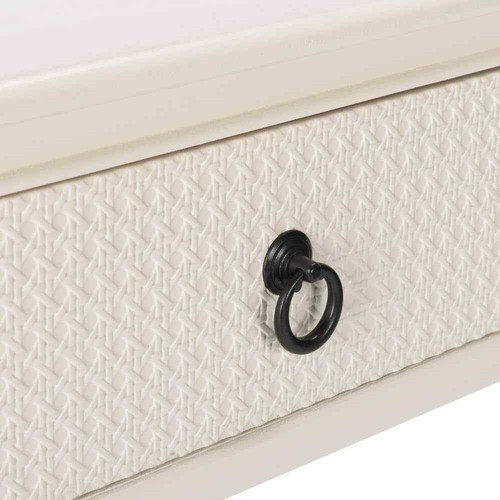 Haines 13 in. White Rectangle Wood Console Table with Drawer - Picture 3 of 6