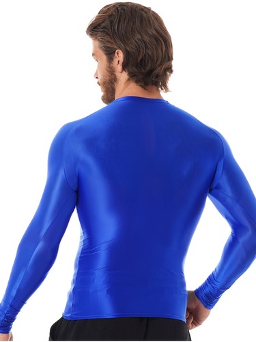 TiaoBug Mens Bodybuilding Sport T-Shirts Oily Shiny Running Compression Tops AU - Picture 15 of 198