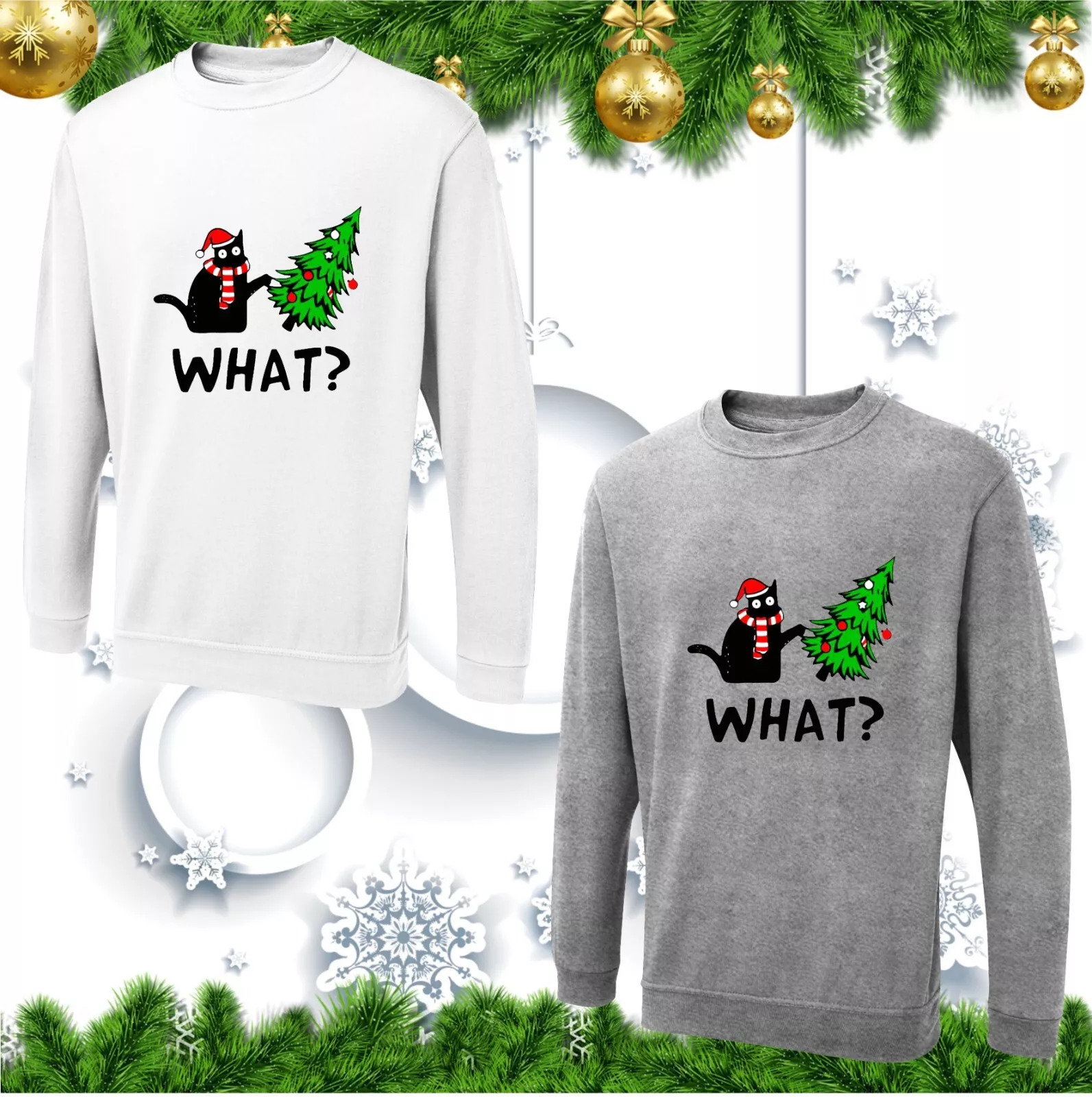 Cat With Knife Meme Christmas Jumper