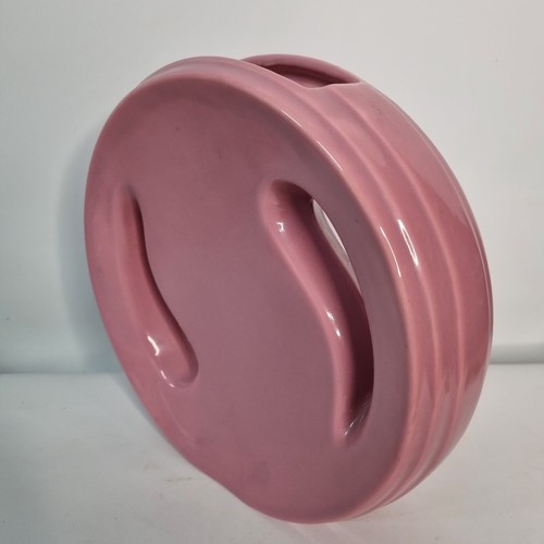 VTG MCM Haeger Pottery Pink Asymmetrical Round Ying Yang Art Deco Abstract 10" - Picture 3 of 12