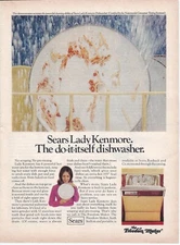 1973 Sears Lady Kenmore Dishwasher Vintage Print Ad