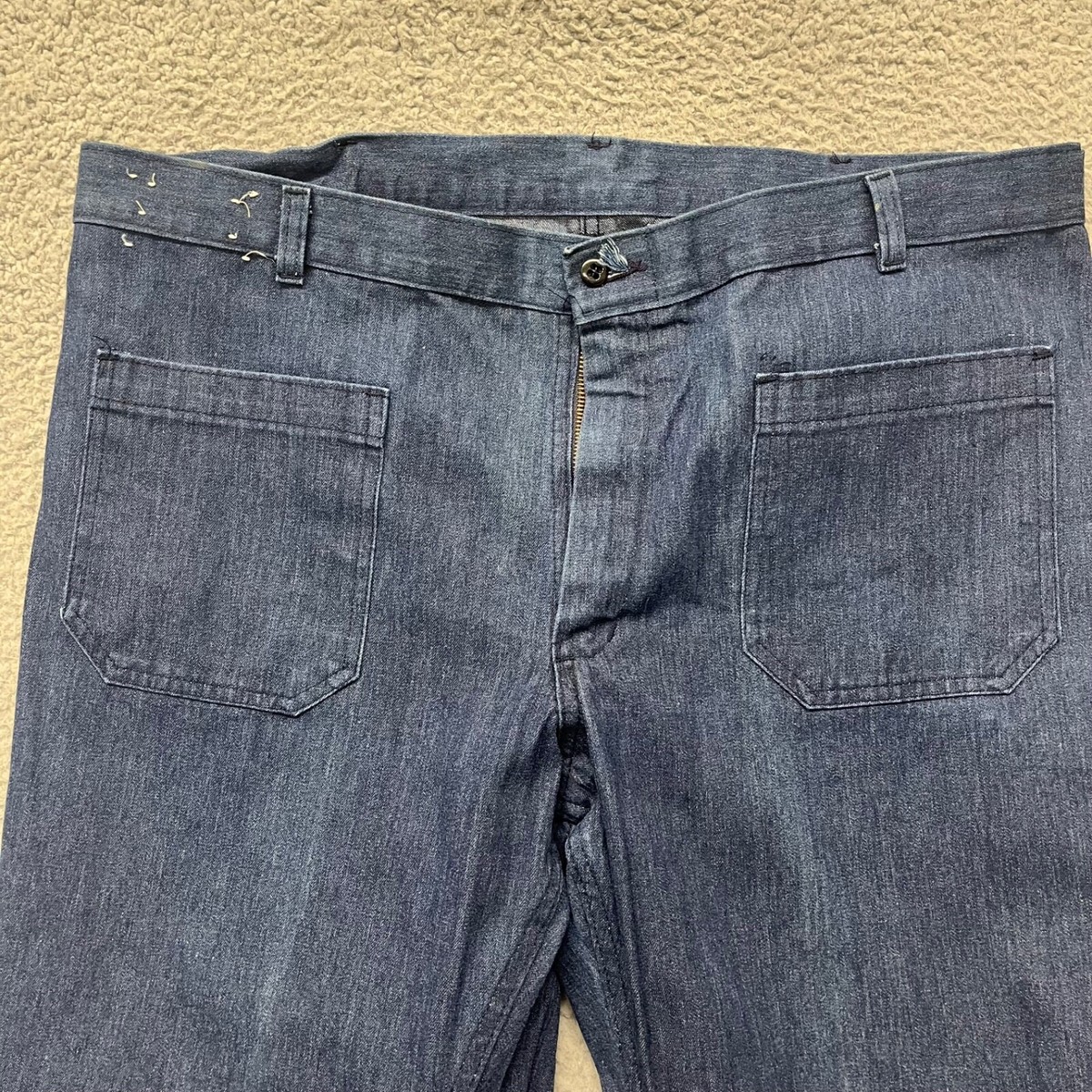Vtg Trousers Utility Mens 40xx30 Blue Bell Bottom