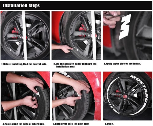 2.7cm Height Car Tire Wheel Stickers Car Tuning Universal 3D Lettering Sticker - Picture 13 of 17