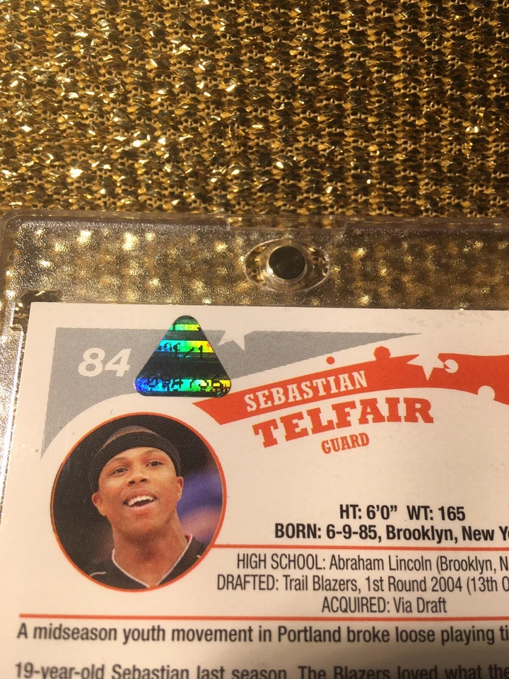 Sebastian Telfair Portland 2005 Topps NBA Black Printing plate 1/1 one of one - Image 3 of 3