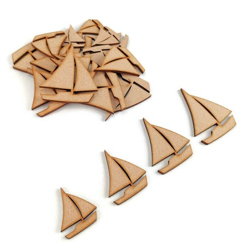 Paquete de barco yate MDF formas artesanales madera en blanco decoración embellecimiento barco marino - Imagen 3 de 4