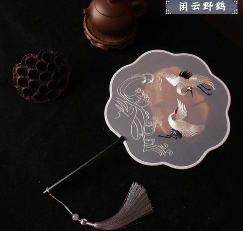 Embroidery Fan Classical Hanfu Dance Cheongsam Accessories Palace Silk Hand Fan - Picture 2 of 49