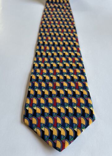 J Garcia by Stonehenge Men's Tie Silk Red Green Gold Blue Short 54 x 3 3/4 - Picture 3 of 8