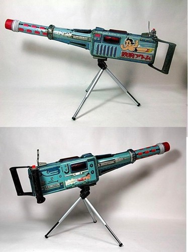 Vintage Astro Boy Atom Osamu Tezuka Marcine Gun Tin Toy Japan limited rare - Picture 3 of 24