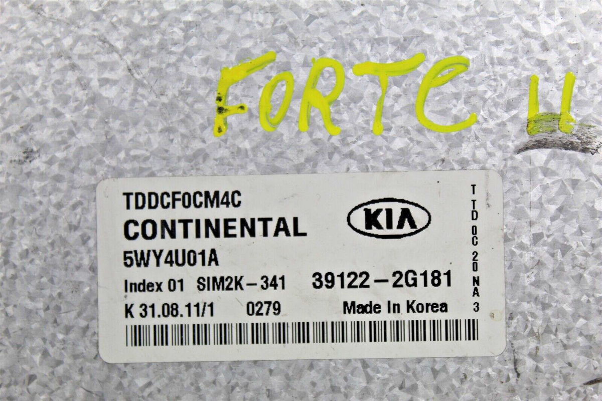 2011-2012-2013 Kia Forte Engine Control Unit ECU 391222G181