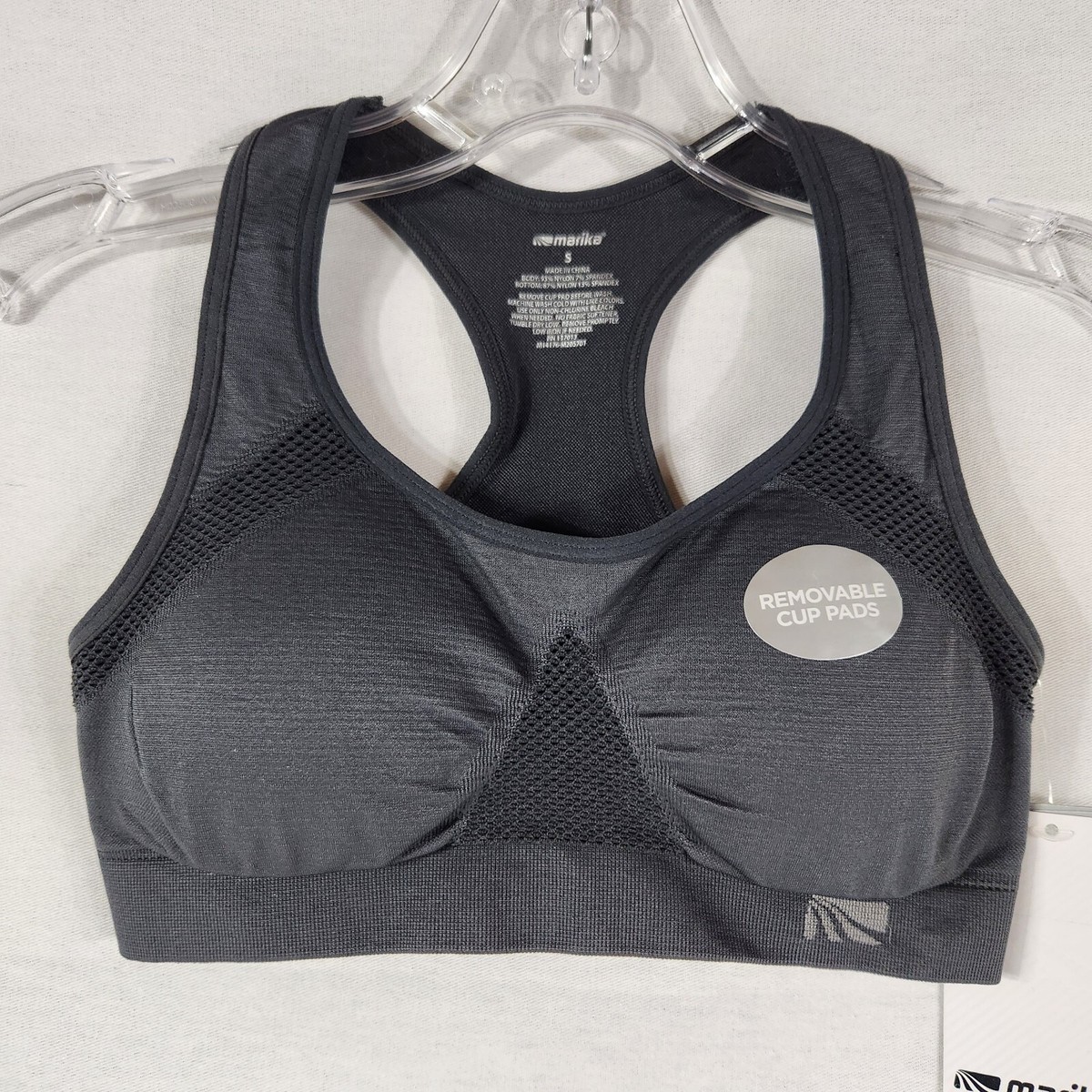 Marika Sports Bra Women Small NEW Gray Seamless Medium Impact Yoga