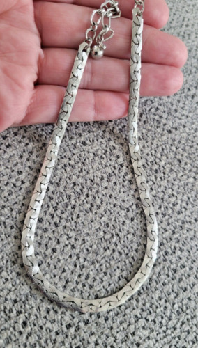 Vintage Trifari Choker Necklace Silver Tone Chain 