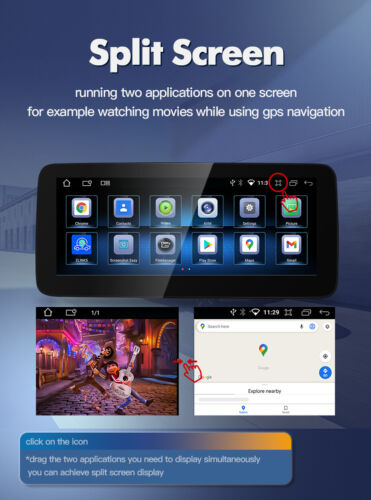 10.25" Android 13 GPS Navi Carplay Screen For Mercedes W204 S204 NTG 4.0 2008-10 - Picture 7 of 13