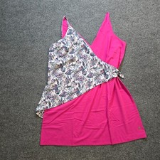 Coolibar Dress Womens XL Pink Floral Tropical Vizcaya Wrap Lightweight Beach UPF