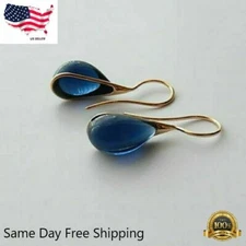 925 Silver Plated Drop Earrings Cubic Zirconia Engagement Jewelry Lab-Created