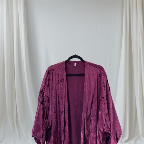 Intimate Free People Damen Crushed Velvet Kimono Morgenmantel Jacke Größe S Oversized - Bild 2 von 11