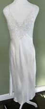 Vintage 90s Val Mode White Lace Slip Dress Small Coquette Lingerie