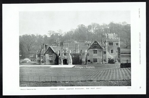 Compton Wynyates 1897 3 Page Photo Article K127 - Imagen 3 de 4