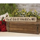 God Bless America w/Flag Distressed Engraved Block, 12"