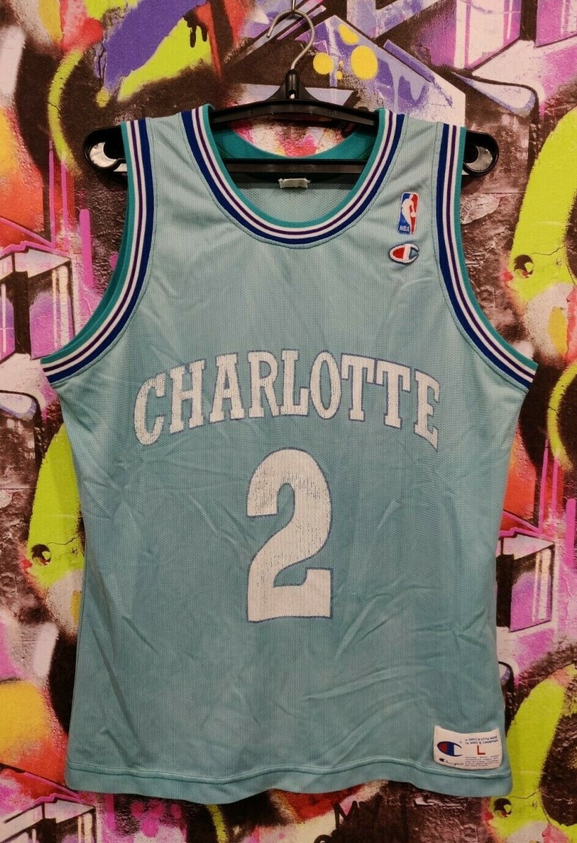 Vintage maillot de champion Larry Johnson Charlotte Hornets - France