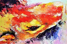 Patterns On A Lonely Sperm Whale - Poster Print - Abstract Art Animal Painting